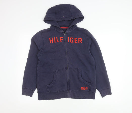 Tommy Hilfiger Boys Blue Zip Hoodie Jacket 12-14 Years Hooded Logo