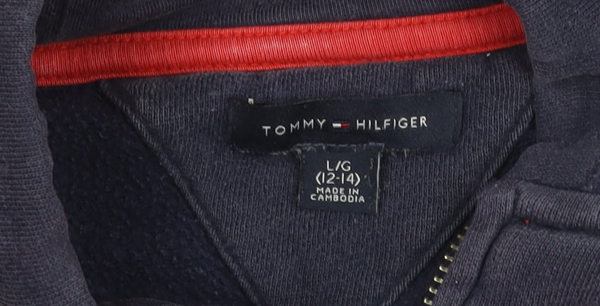 Tommy Hilfiger Boys Blue Zip Hoodie Jacket 12-14 Years Hooded Logo