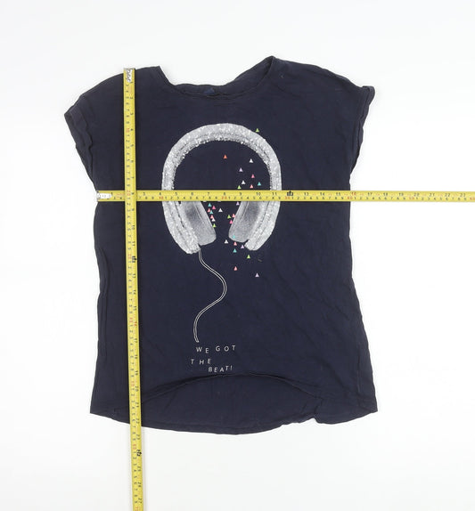 Gap Kids Girls Blue Sequin Music Graphic T-Shirt 14-16 Years