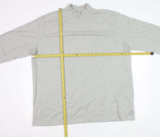 Lands' End Men's Grey 2XL Pullover Sweatshirt Mock Neck Jersey