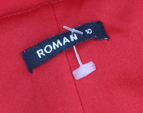 Additional view of Roman Women’s Red, size UK 10, Wrap Dress Knee Length Long Sleeve
