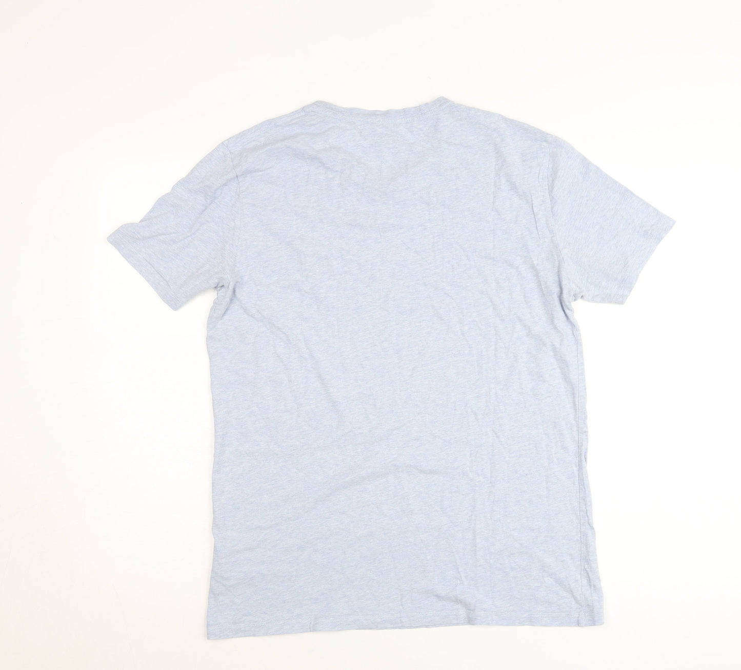 AllSaints Women Blue Small Cotton Basic Short Sleeve T-Shirt