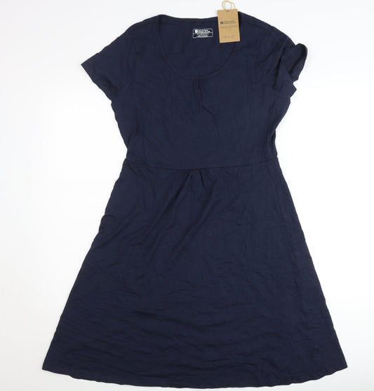 Mountain Warehouse Womens Blue Size 12 A-Line Casual Jersey Dress
