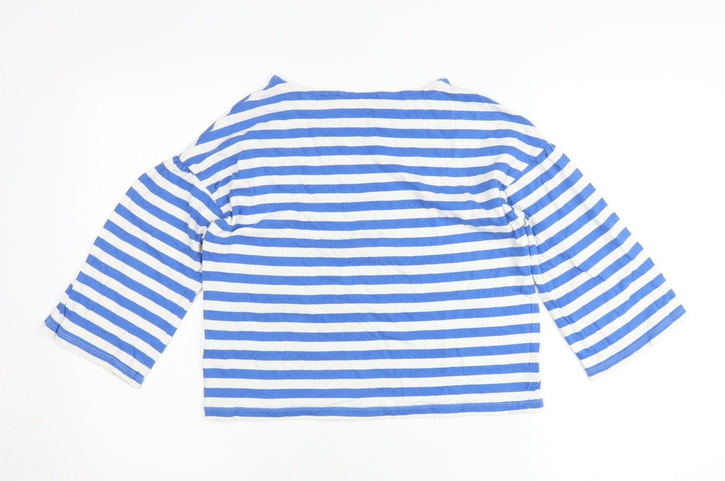 Boden Teens Blue Striped 3/4 Sleeve Cotton T-Shirt Size 12