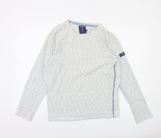 Joules Womens White Striped Nautical Long Sleeve T-Shirt Size S