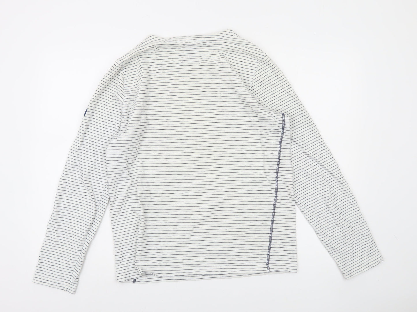 Joules Womens White Striped Nautical Long Sleeve T-Shirt Size S