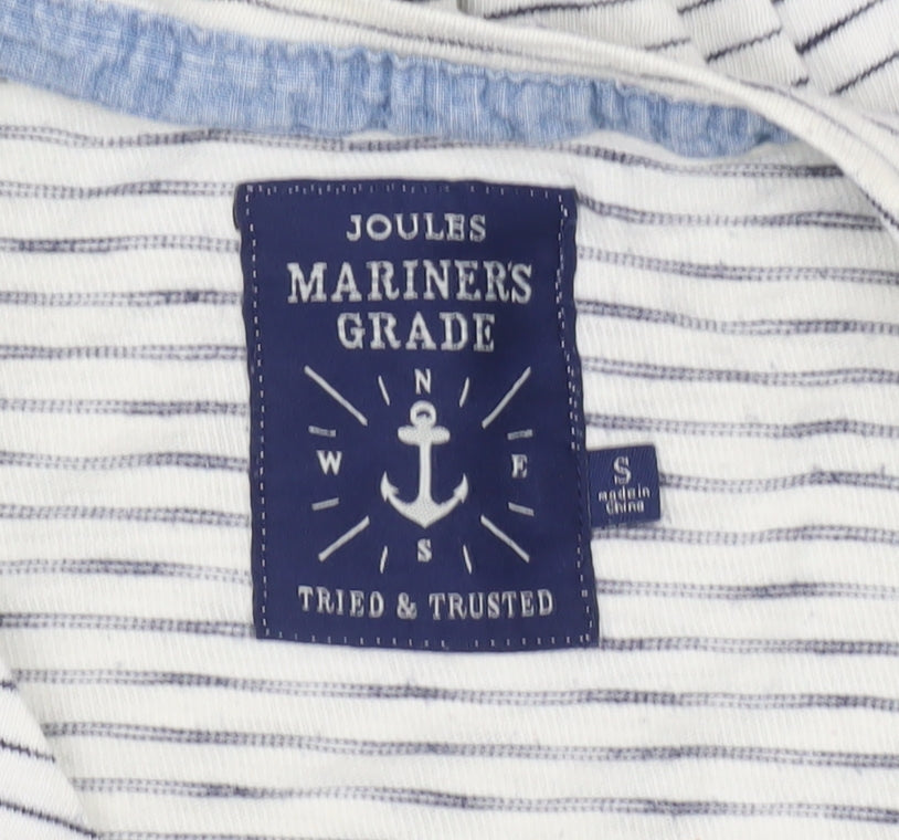 Joules Womens White Striped Nautical Long Sleeve T-Shirt Size S