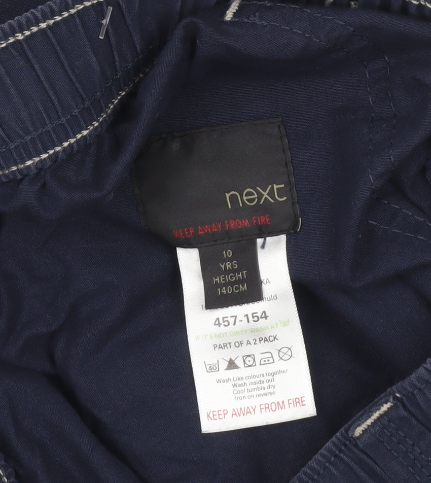 Next Boys Blue 10 Years Cargo Shorts Elastic Waist Drawstring Pockets