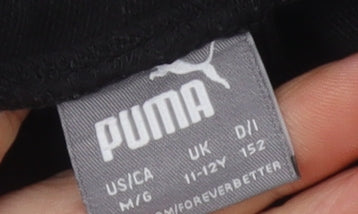 Puma Boys Black Jogger Sweatpants 11-12 Years Cotton Blend Sportswear