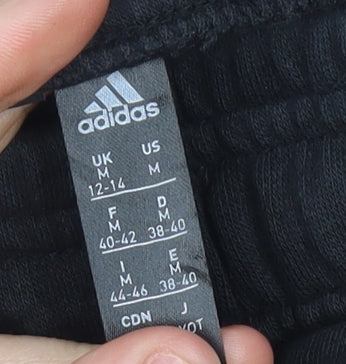 Adidas Womens Black Jogger Trousers UK 12-14 Cotton Blend