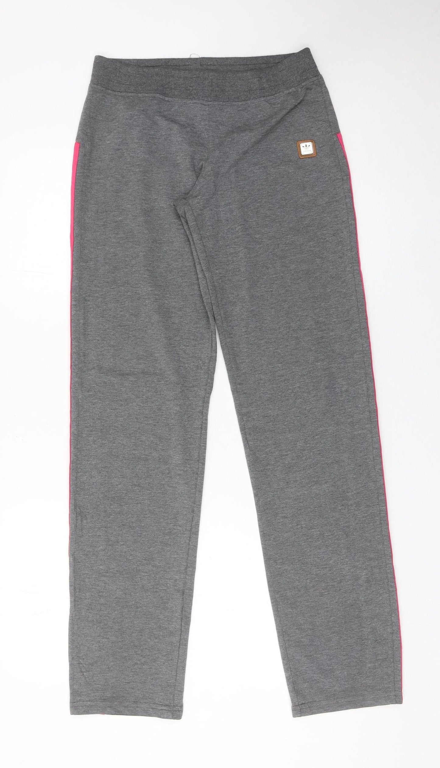 Adidas Womens Grey Jogger Trousers M Sports Stripe Casual Comfort