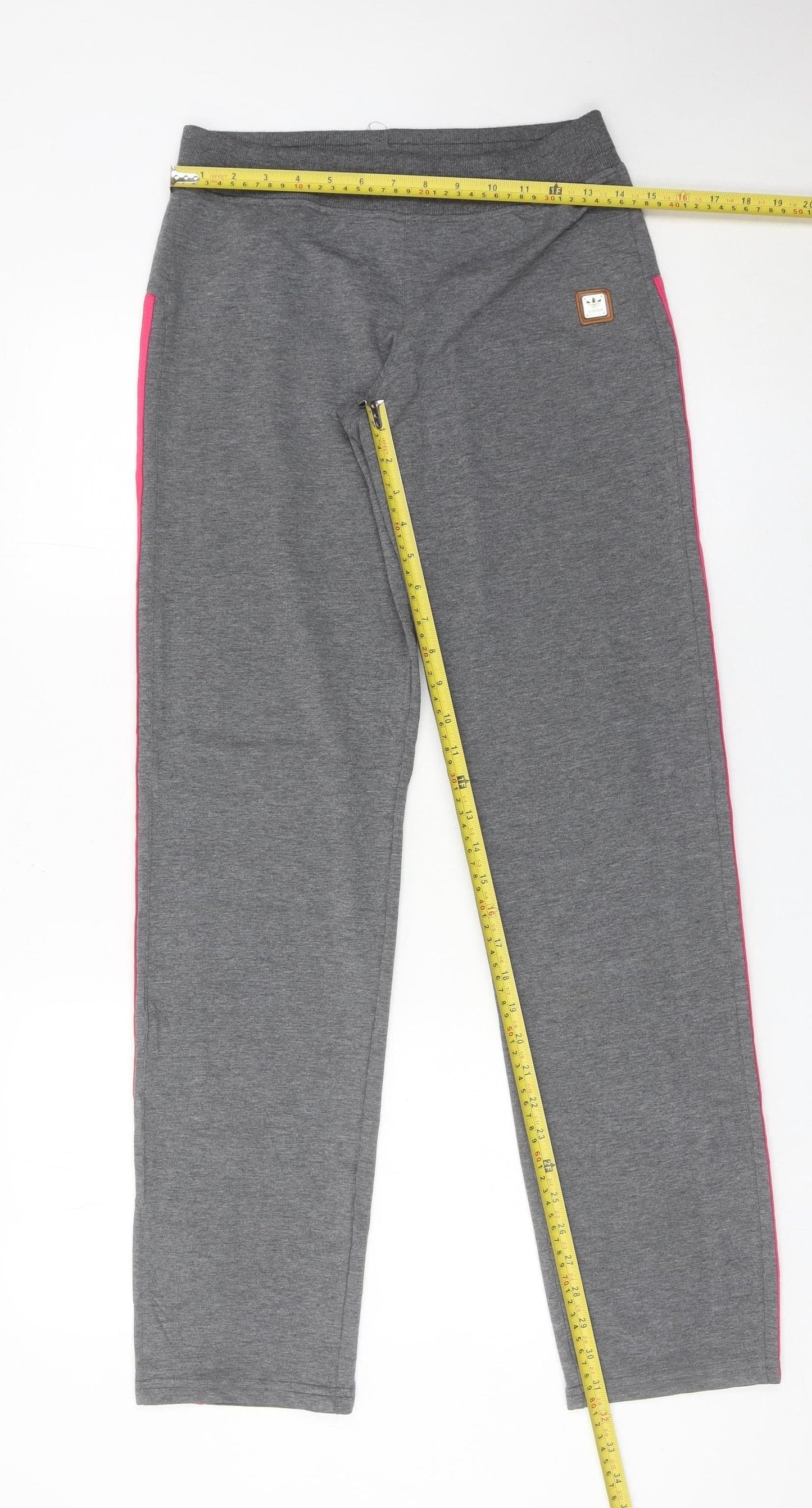 Adidas Womens Grey Jogger Trousers M Sports Stripe Casual Comfort
