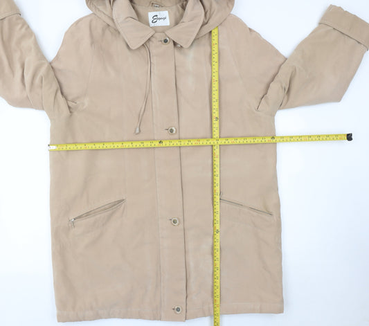 Eleganzé Women’s Beige Hooded Parka Coat Size 18