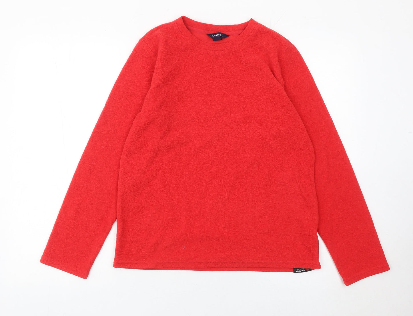 Lands' End Mens Red Fleece Pullover Sweatshirt Size M Regular