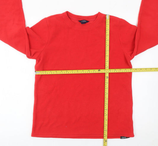 Lands' End Mens Red Fleece Pullover Sweatshirt Size M Regular