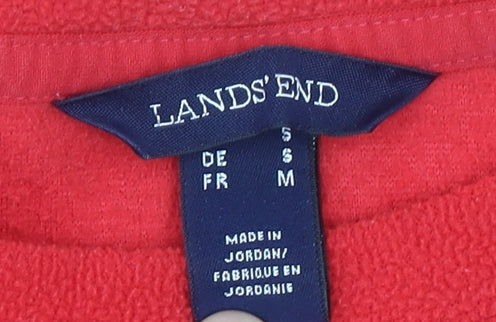 Lands' End Mens Red Fleece Pullover Sweatshirt Size M Regular