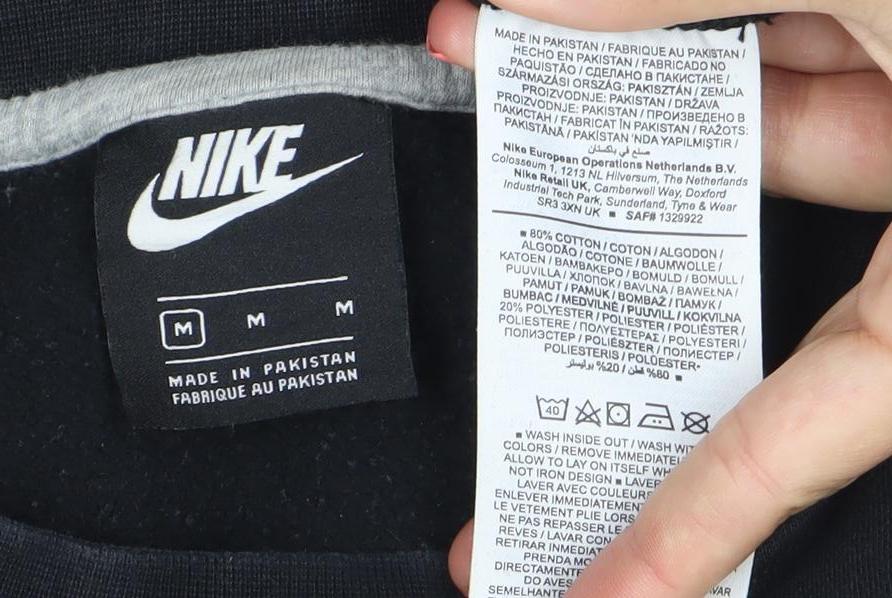 Nike Mens Black M Sweatshirt Crew Neck Pullover Sportswear