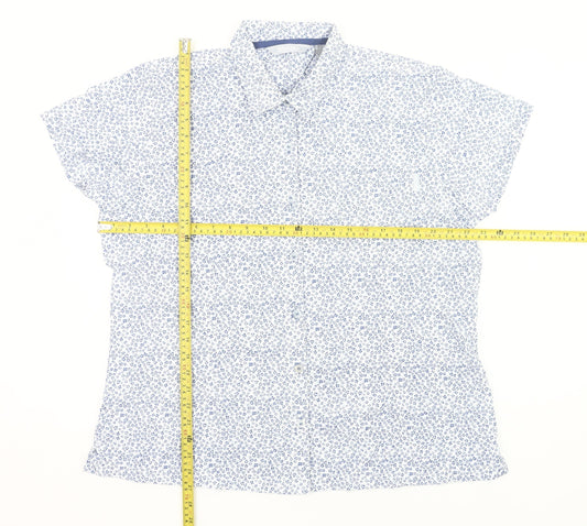 Regatta Women’s Blue Floral Button-Up Shirt Size 20 Short Sleeve