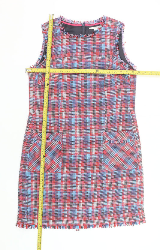 Boden Women’s Multicoloured Check Shift Dress Size 10 Sleeveless
