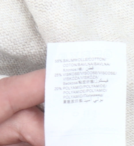 Additional view of Oui Women's Beige Mock Neck jumper, size 8, Cotton Blend Knit