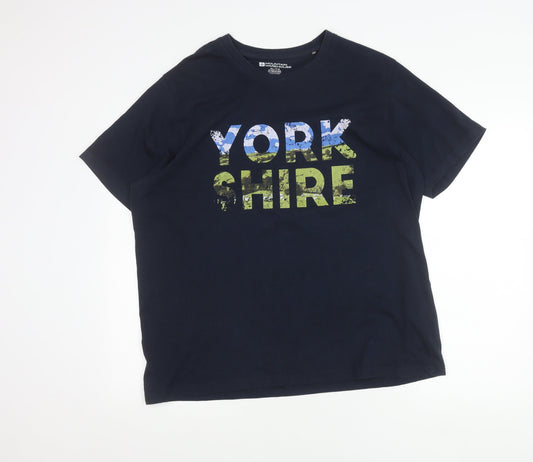 Mountain Warehouse Men's XL Blue Yorkshire Graphic T-Shirt UV Protection