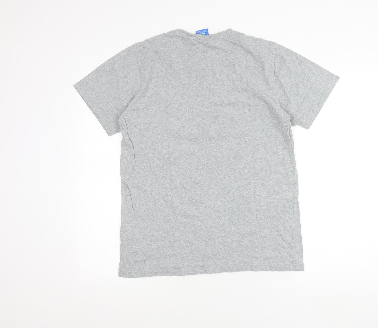 Adidas Men’s Grey Small Logo Print Crew Neck Short Sleeve T-Shirt