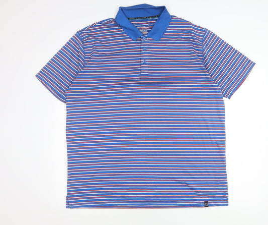 Mountain Warehouse Men’s Blue Striped XXL Polo Shirt Quick Dry UV