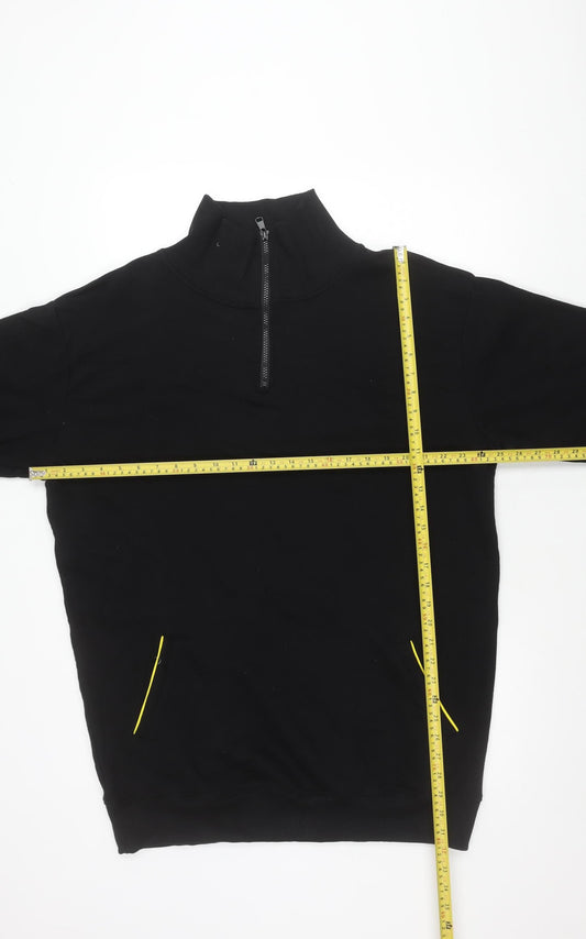 Threadbare Women Black Size 10 1/4 Zip Sweatshirt Cotton Blend