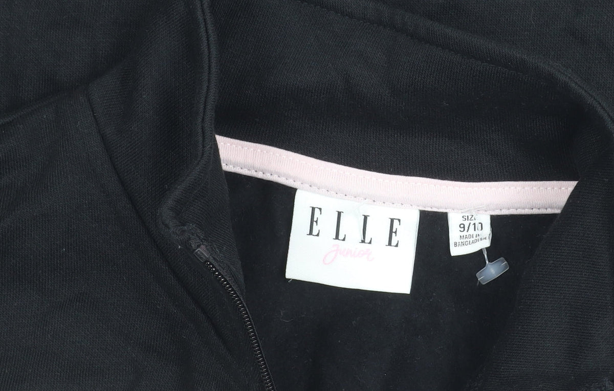 Additional view of ELLE Junior girls’ black animal print zip sweatshirt 9 years