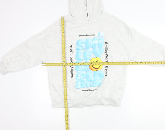 Marks & Spencer Girls Grey Smiley World Pullover Hoodie 9-10 Years