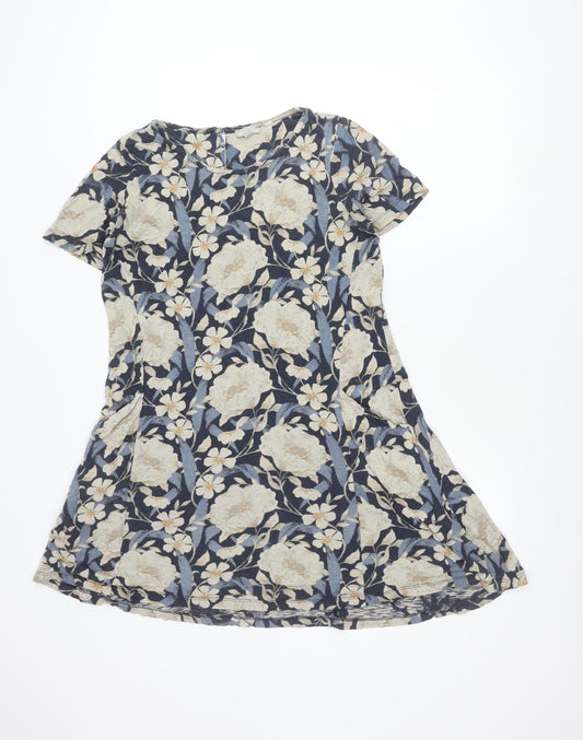 Fat Face Women’s Blue Floral Cotton Modal Tunic Blouse UK 8