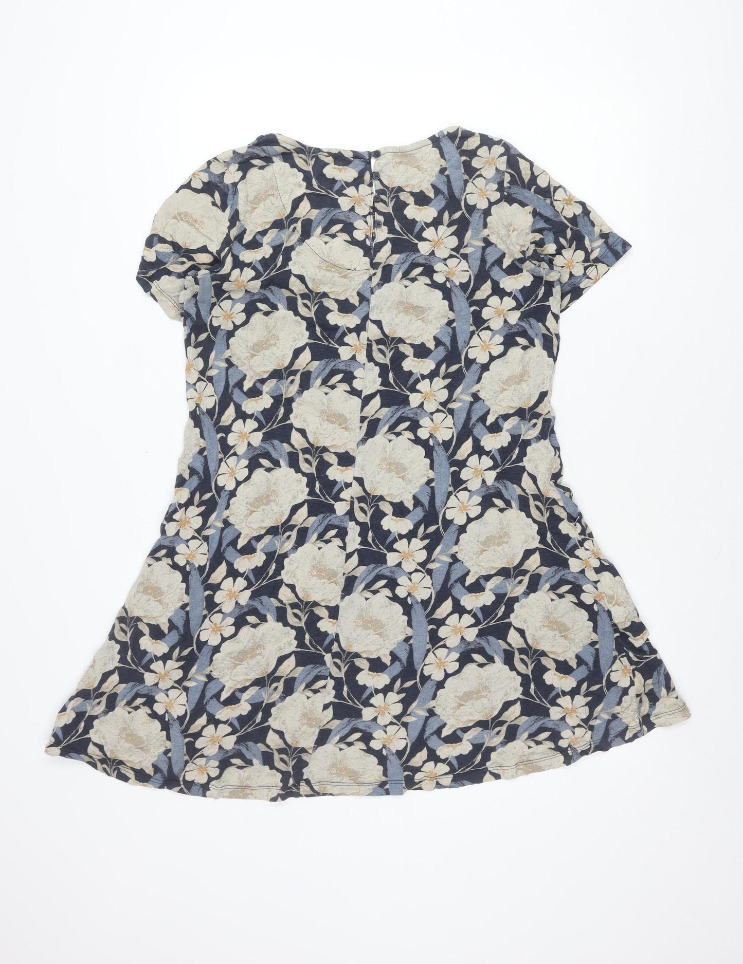 Fat Face Women’s Blue Floral Cotton Modal Tunic Blouse UK 8