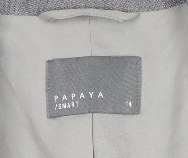 Additional view of Papaya Women’s Grey Blazer, size UK 14, Classic Work Office Jacket