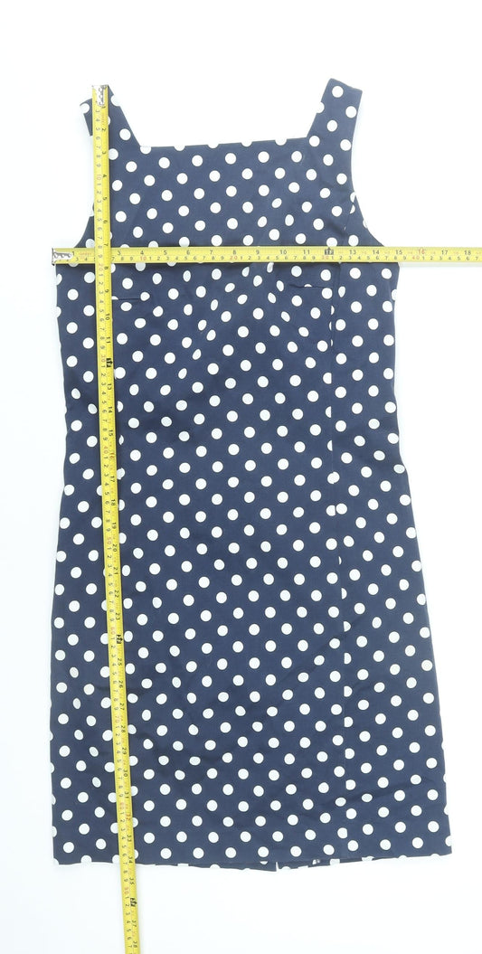 Ralph Lauren Women Blue Polka Dot Sheath Dress Size 4