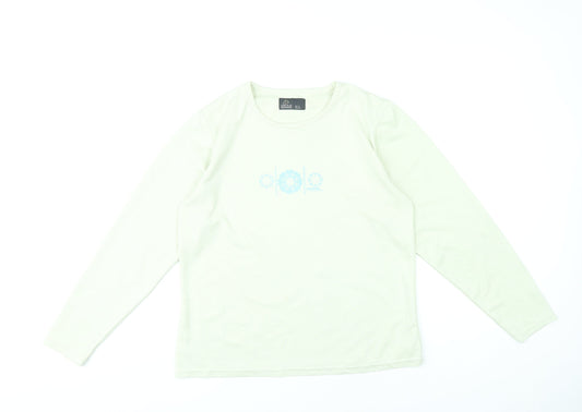 Craghoppers Womens Ivory Size 14 Long Sleeve Crew Neck Polyester T-Shirt