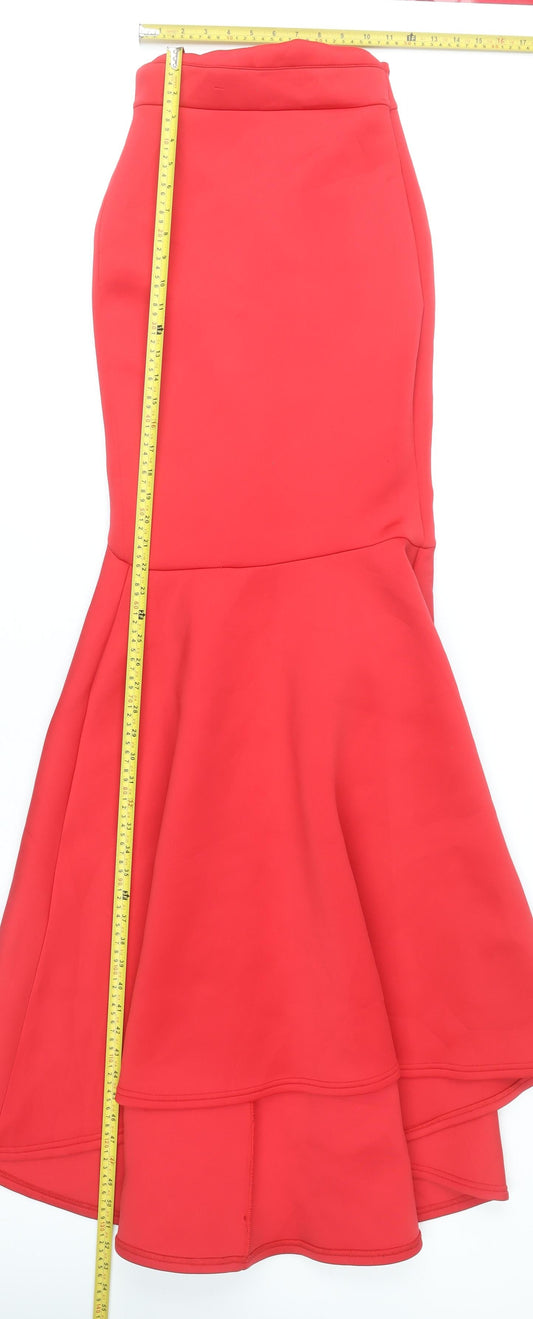 True Violet Women's Red Trumpet Midi Skirt Size 10