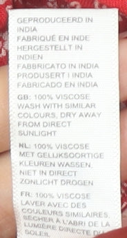 Fat Face Womens Red Floral Wrap Skirt Size 10 Viscose Summer Short