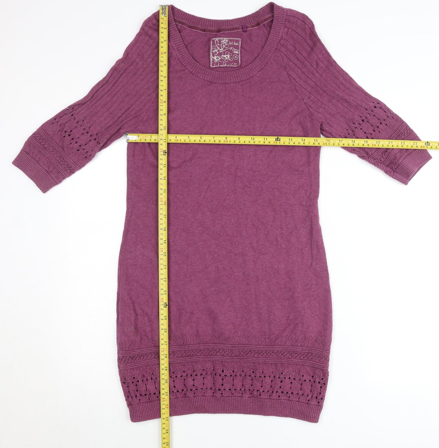 Fat Face Women’s Purple Wool Cotton Jumper Dress Size 14