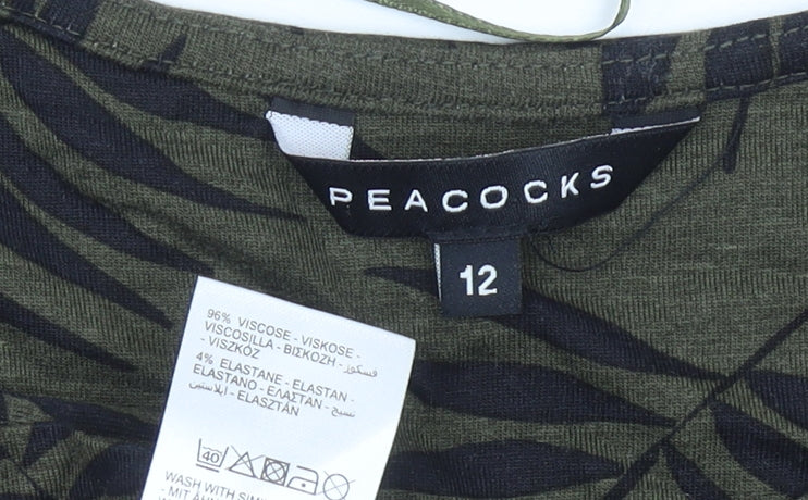 Peacocks Womens Green A-Line Knee Length Dress Size 12