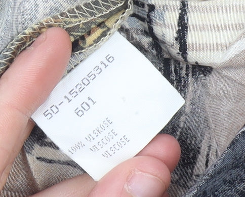 San Remo Women’s Multicoloured Geometric Long Sleeve Viscose Blouse Size 8