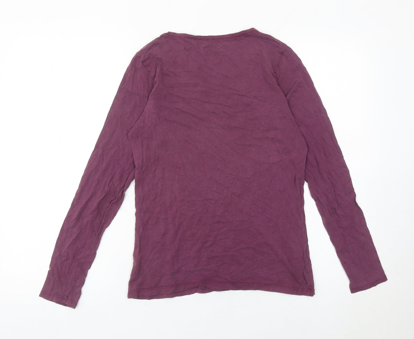 Fat Face Womens Purple Size 10 Scoop Neck Long Sleeve T-Shirt