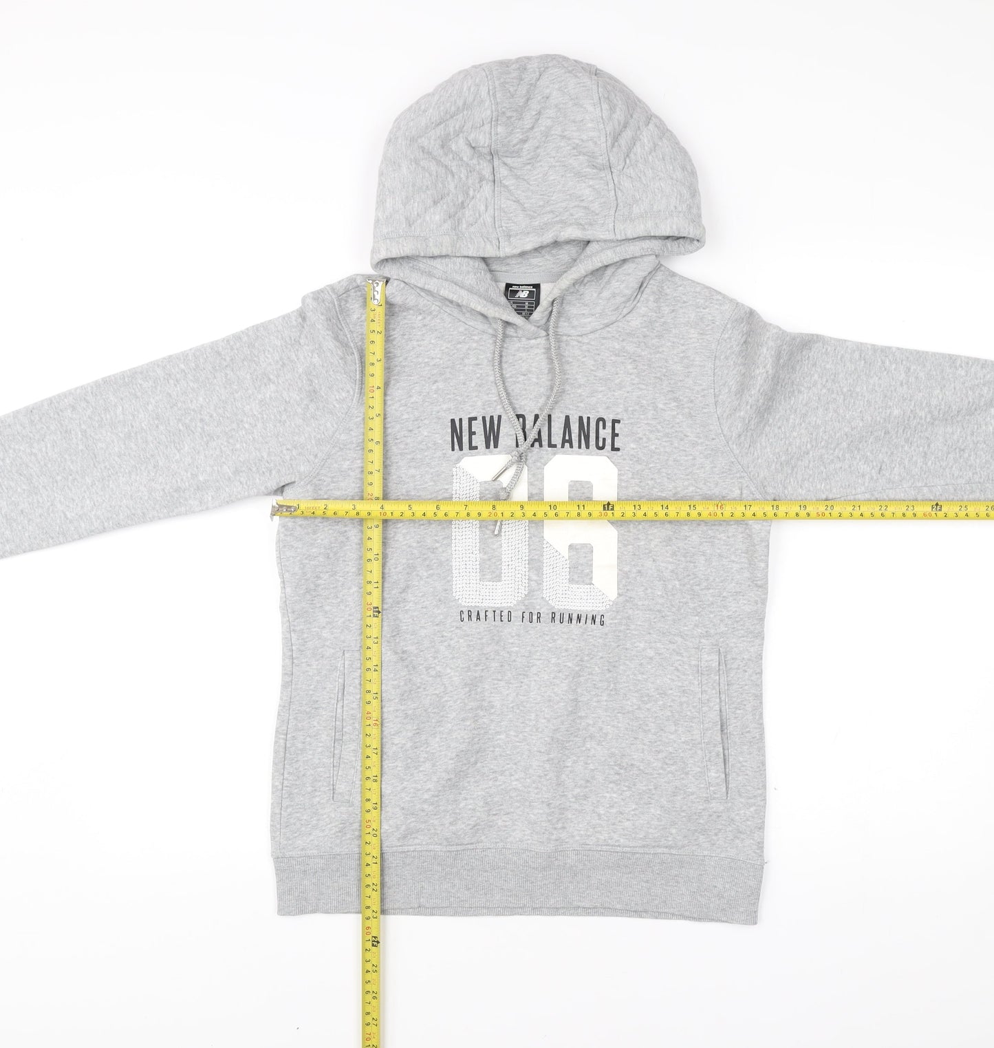 New Balance Womens Grey Hoodie Sweatshirt Size 12 M Pullover Running