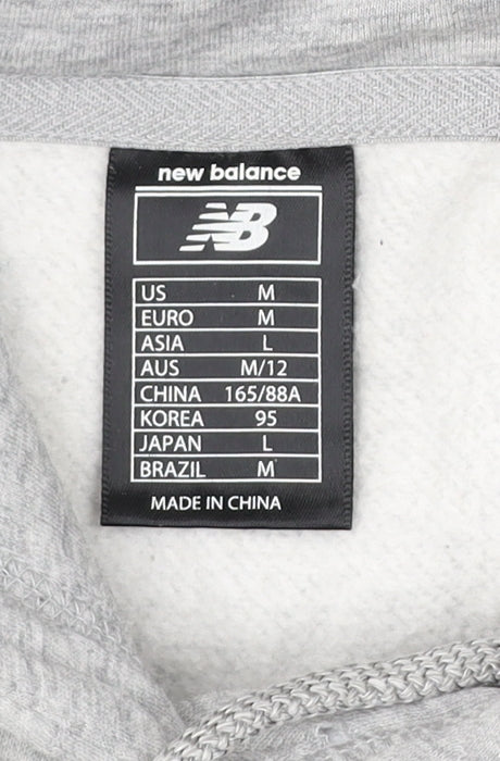 New Balance Womens Grey Hoodie Sweatshirt Size 12 M Pullover Running
