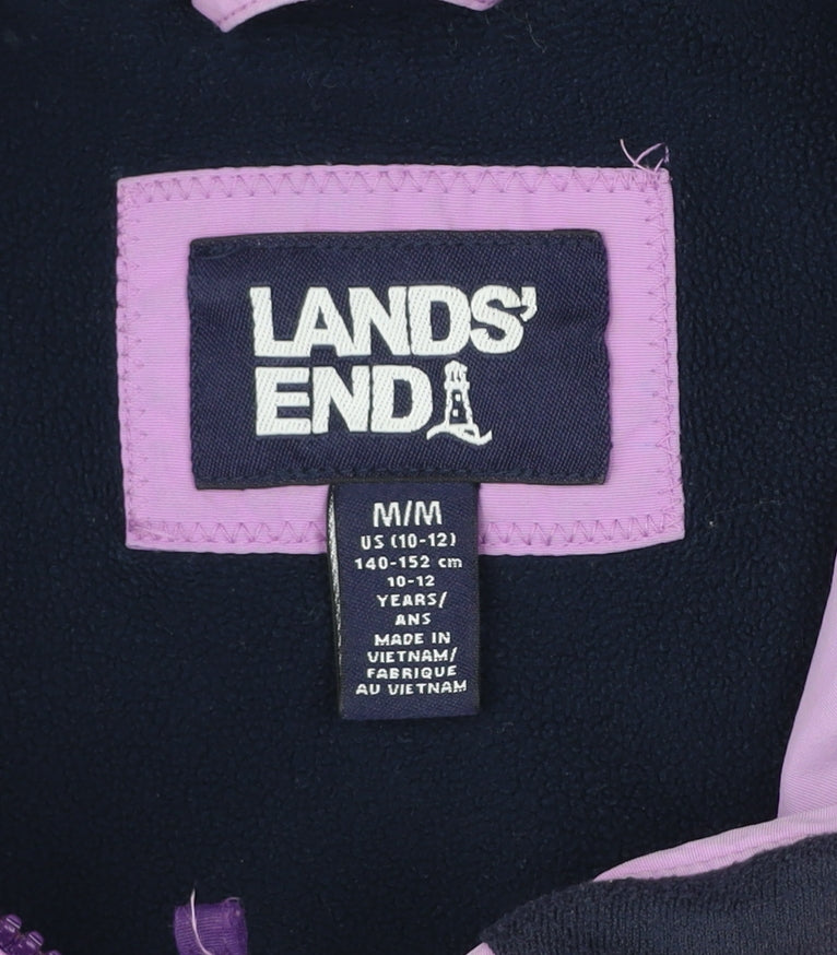 Lands' End Teens Purple Ski Jacket Size 12 Hooded Winter Coat