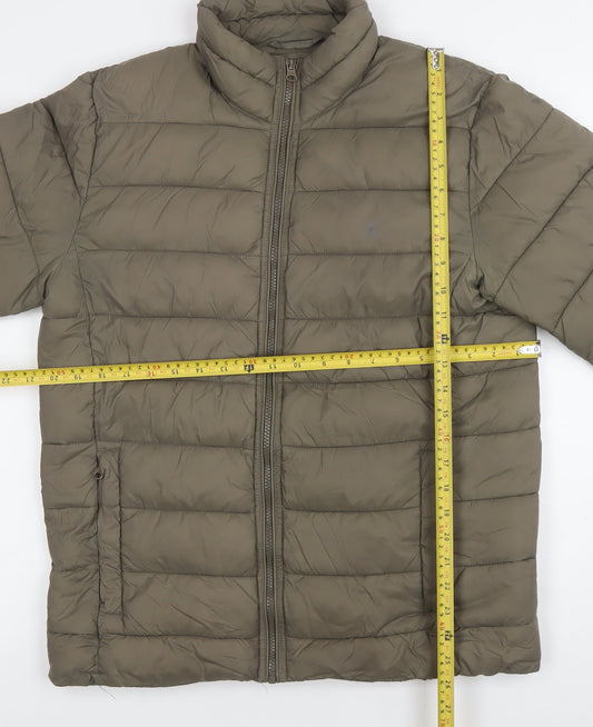 Joules Mens Green Puffer Jacket Medium Lightweight Quilted Coat
