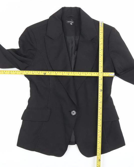 Orsay Womens Black Size 12 Single Breasted Blazer Jacket