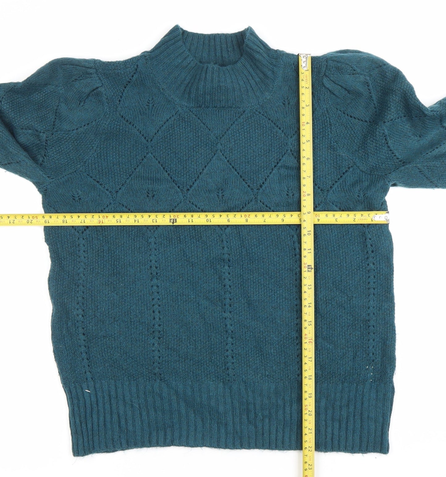 Fat Face Womens Blue Mock Neck Long Sleeve Pullover Jumper Size 12