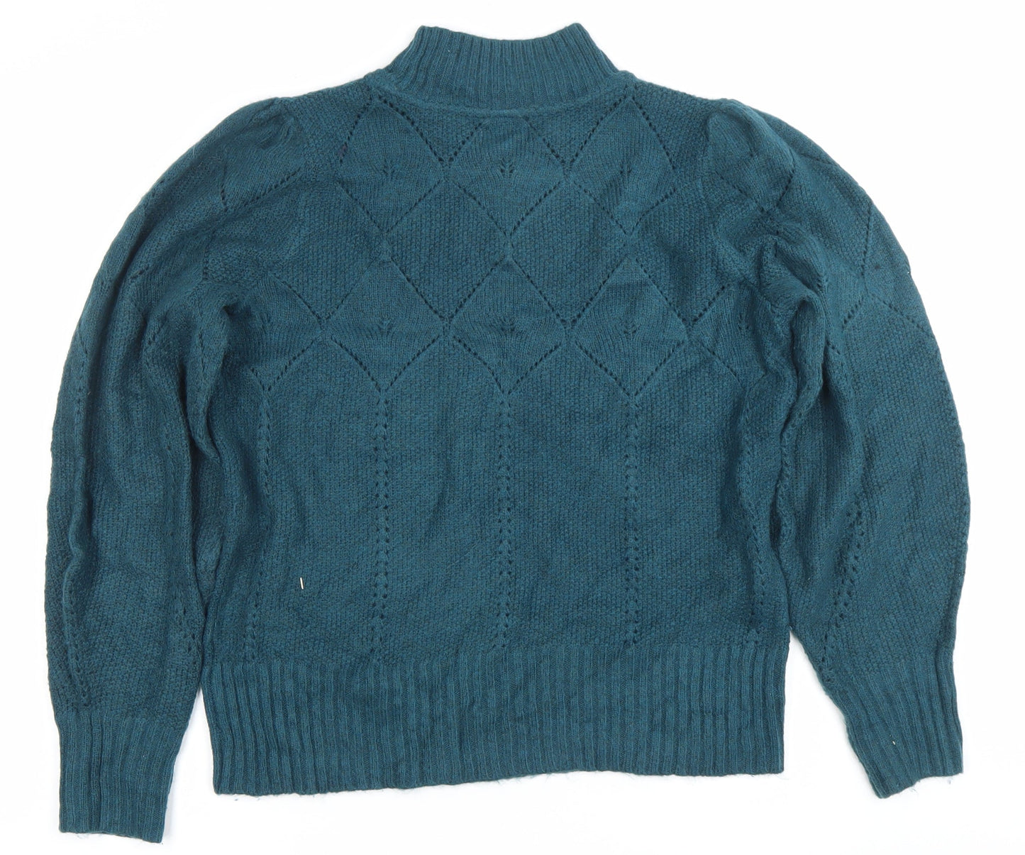 Fat Face Womens Blue Mock Neck Long Sleeve Pullover Jumper Size 12