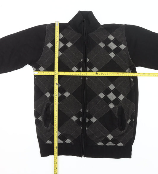 Smith & Taylor Men’s Black XL Argyle Full Zip Jumper