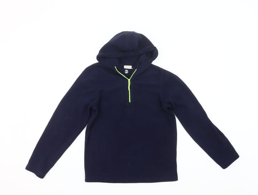 Mountain Warehouse Boys Blue Fleece Hoodie 13 Years 1/4 Zip Lightweight